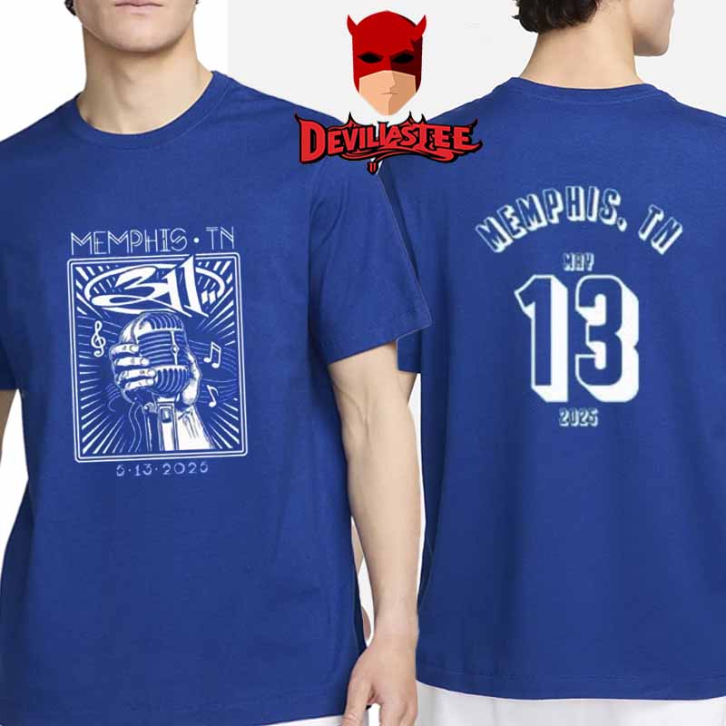 311 Memphis TN 2025 Graceland On May 13th Two Sided T-Shirt 311 Memphis TN 2025 Graceland On May 13th Two Sided T-Shirt