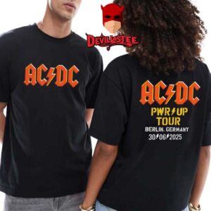 ACDC Berlin Germany 2025 Olympiastadion On June 30th Power Up Europe Tour Two Sided T-Shirt