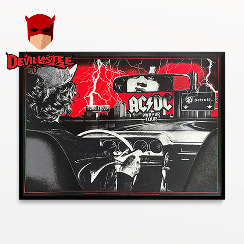 ACDC Detroit 2025 Ford Field Michigan On April 30th PWR UP Tour North America Home Decor Poster Canvas ACDC Detroit 2025 Ford Field Michigan On April 30th PWR UP Tour North America Home Decor Poster Canvas