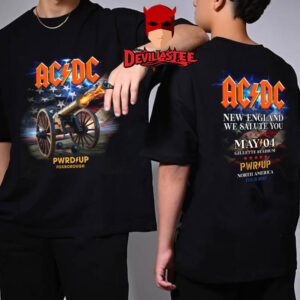 ACDC Foxborough 2025 Gillette Stadium MA On May 4th PWR UP Tour Two Sided T-Shirt