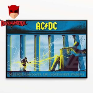 ACDC Landover MD 2025 Northwest Stadium On May 12th Pwr Up Tour Home Decor Poster Canvas