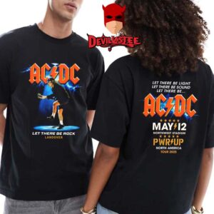 ACDC Landover MD 2025 Northwest Stadium On May 12th Pwr Up Tour Two Sided T-Shirt