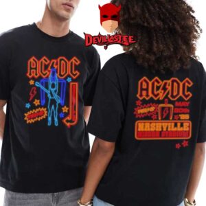 ACDC Nashville PWR UP Tour 2025 Nissan Stadium Tennesse On May 20th Two Sided T-Shirt
