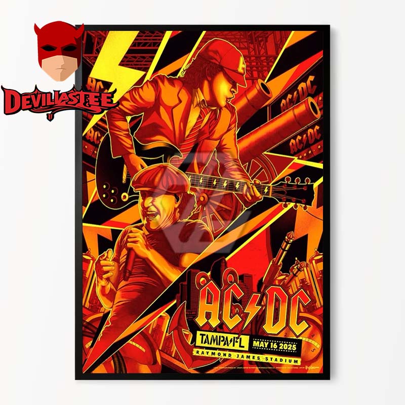 ACDC Tampa FL 2025 Raymond James Stadium On May 16th Pwr Up Tour Home Decor Poster Canvas ACDC Tampa FL 2025 Raymond James Stadium On May 16th Pwr Up Tour Home Decor Poster Canvas