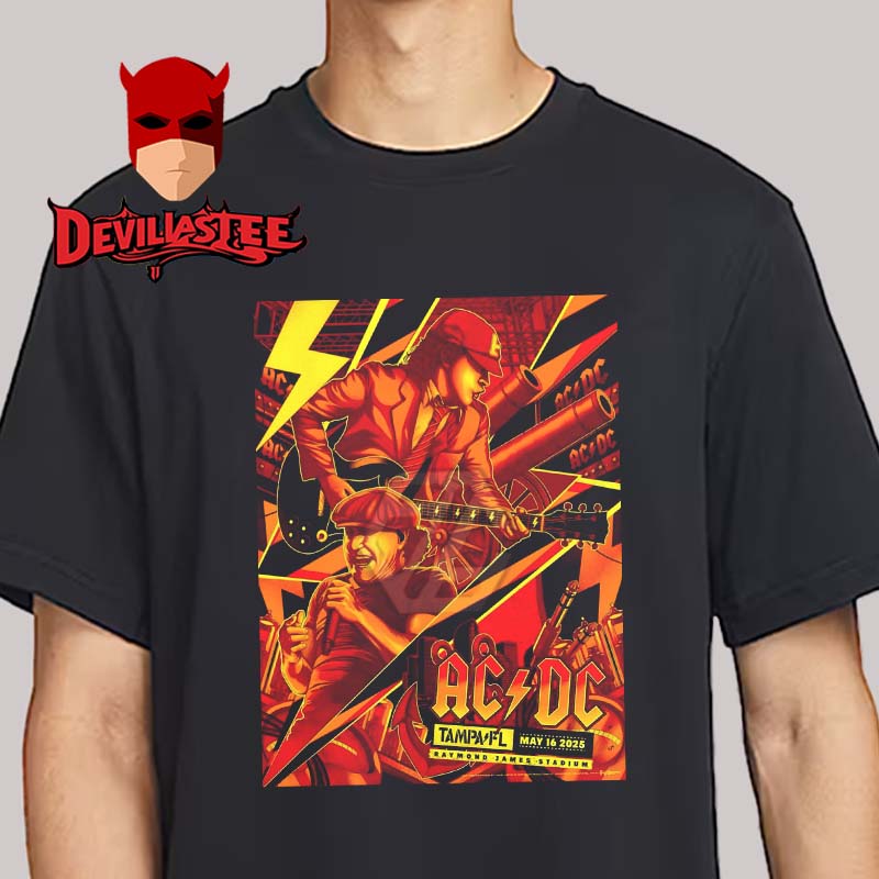 ACDC Tampa FL 2025 Raymond James Stadium On May 16th Pwr Up Tour Unisex T-Shirt ACDC Tampa FL 2025 Raymond James Stadium On May 16th Pwr Up Tour Unisex T-Shirt