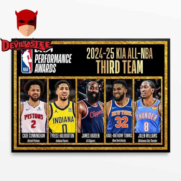 All NBA Third Team 2025 Season Performance Awards Home Decor Poster Canvas