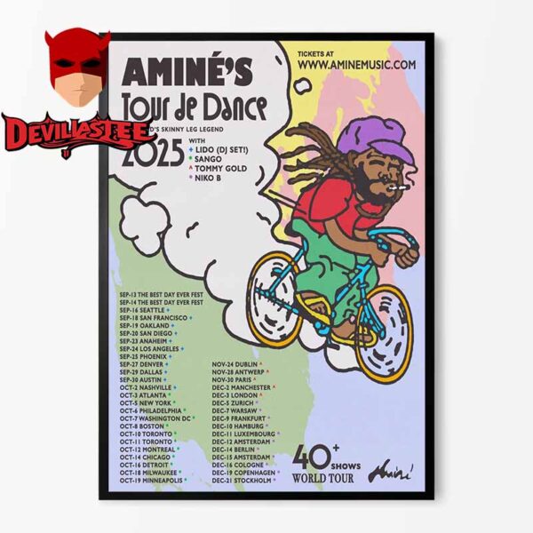 Aminé Tour De Dance 2025 Portland Skinny Leg Legend Tour Dates Home Decor Poster Canvas