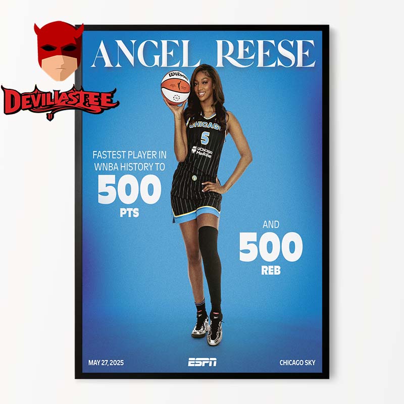 Angel Reese 500 Career Points And 500 Reb Fastest Player In WNBA History To Reach Home Decor Poster Canvas Angel Reese 500 Career Points And 500 Reb Fastest Player In WNBA History To Reach Home Decor Poster Canvas