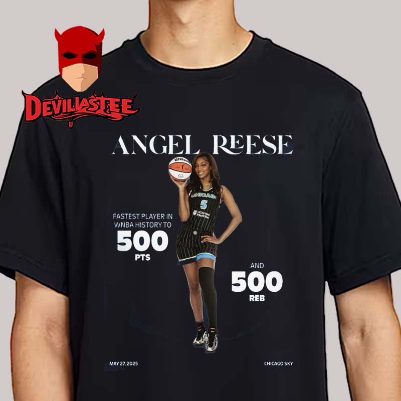 Angel Reese 500 Career Points And 500 Reb Fastest Player In WNBA History To Reach Unisex T-Shirt Angel Reese 500 Career Points And 500 Reb Fastest Player In WNBA History To Reach Unisex T-Shirt