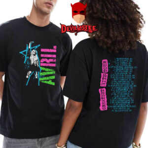 Avril Lavigne Greatest Hits 2025 Tour Dates Backs Two Sided T-Shirt