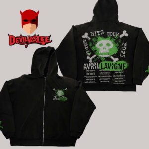 Avril Lavigne Greatest Hits 2025 Tour Zip Up Hoodie