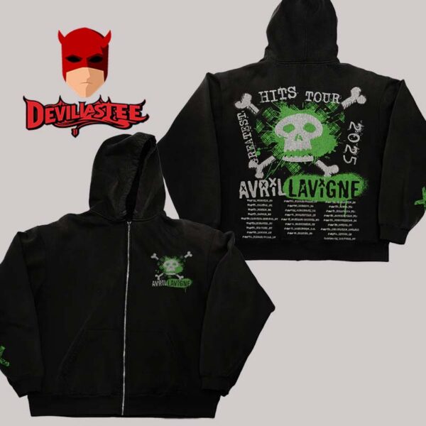 Avril Lavigne Greatest Hits 2025 Tour Zip Up Hoodie