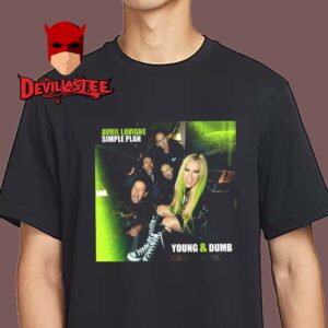 Avril Lavigne Young And Dumb New Song Single Cover For Tour 2025 With Simple Plan Unisex T-Shirt