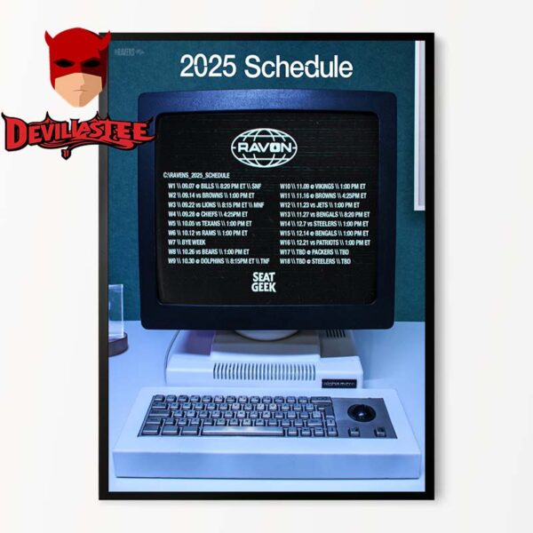 Baltimore Ravens NFL 2025 Schedule Home Decor Poster Canvas