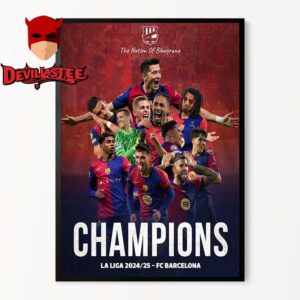 Barcelona 2025 Campeons La Liga Champions 28th Title The National Od Blaugrana Home Decor Poster Canvas