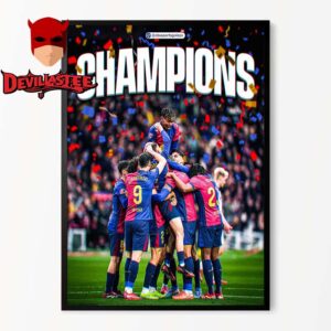 Barcelona 2025 La Liga Champions 28th Time Title Home Decor Poster Canvas