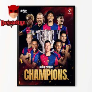 Barcelona La Liga Champions 2025 28th Time Home Decor Poster Canvas