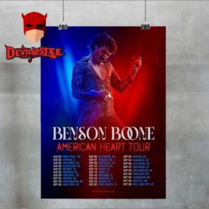 Benson Boone Tour 2025 American Heart Tour Dates Home Decor Poster Canvas