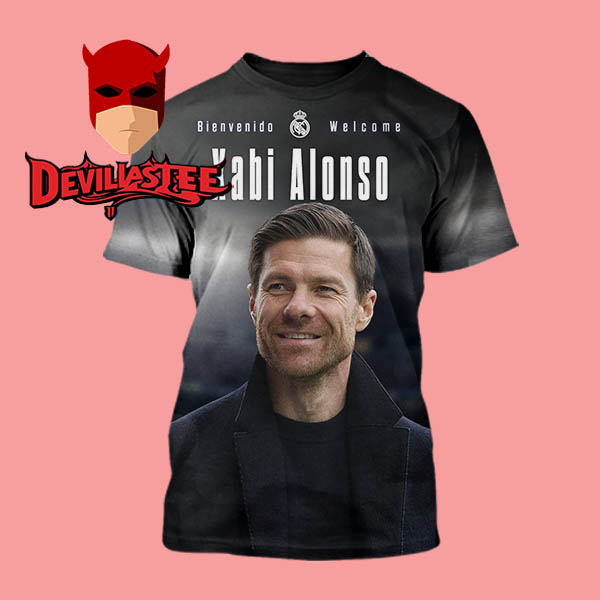 Bienvenido Welcome Xabi Alonso To Real Madrid New Manager Coach All Over Print T-Shirt Bienvenido Welcome Xabi Alonso To Real Madrid New Manager Coach All Over Print T-Shirt