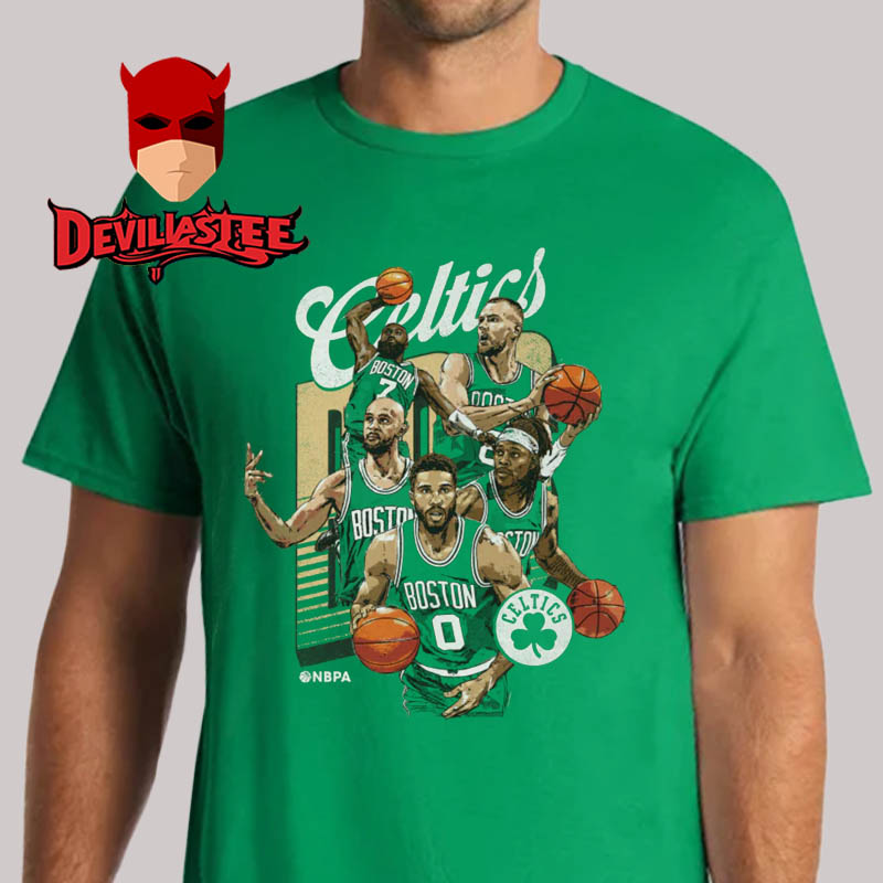 Boston Celtics Starting 5 NBA 2025 Unisex T-Shirt Hoodie Sweater Boston Celtics Starting 5 NBA 2025 Unisex T-Shirt Hoodie Sweater