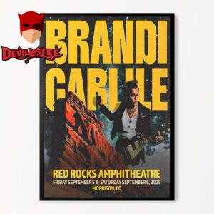 Brandi Carlile Red Rocks Amphitheater 2025 Morrison CO On September 6th Home Decor Poster Canvas