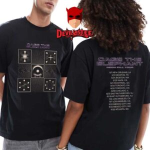 Cage The Elephant Tour 2025 Neon Pill Tour Dates Two Sided T-Shirt
