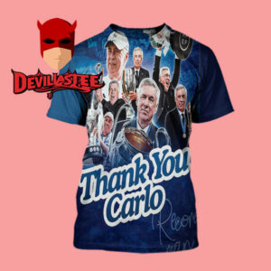 Carlo Ancelotti Leaves Real Madrid Thank You Carlo For Memories All Over Print T-Shirt