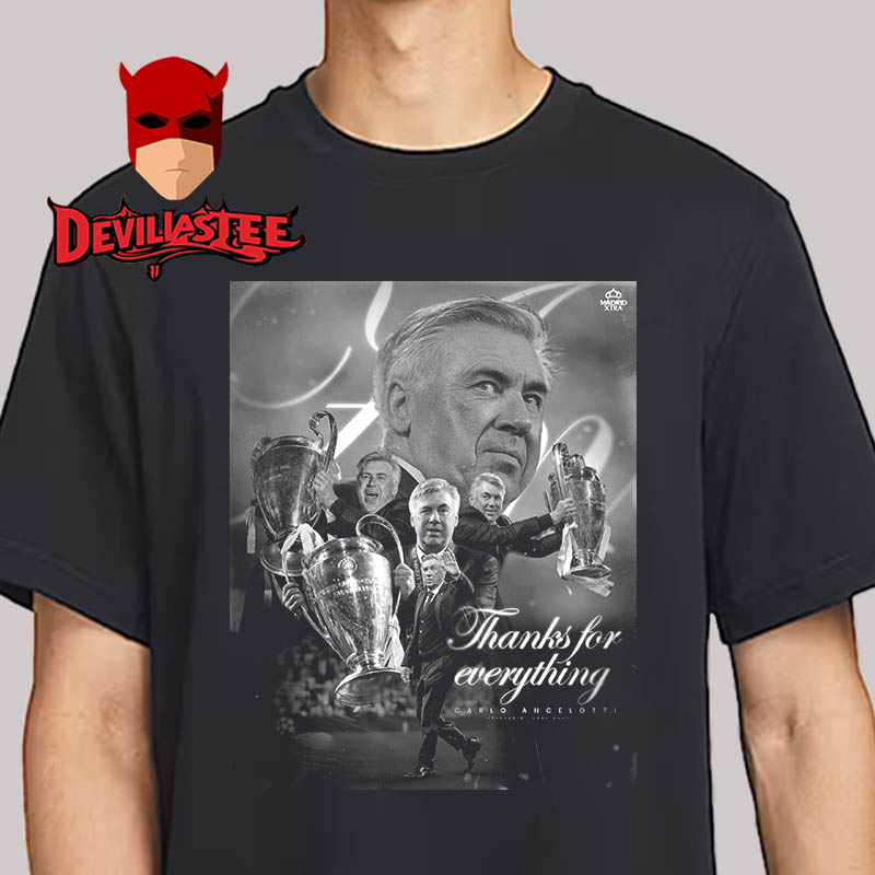 Carlo Ancelotti Leaves Real Madrid Thank You For Everthing Unisex T-Shirt Carlo Ancelotti Leaves Real Madrid Thank You For Everthing Unisex T-Shirt