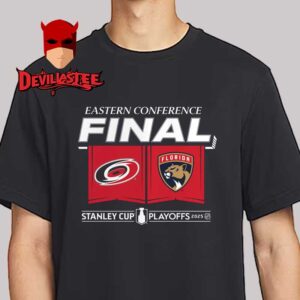 Carolina Hurricanes vs Florida Panthers 2025 Eastern Conference Finals Matchup Center Ice Unisex T-Shirt