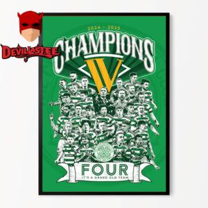 Celtic Football Club 2025 Scottish Cup Champions Home Decor Poster Canvas