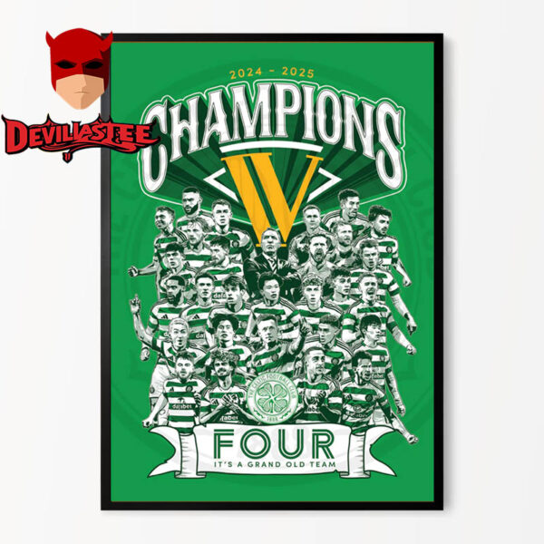 Celtic Football Club 2025 Scottish Cup Champions Home Decor Poster Canvas