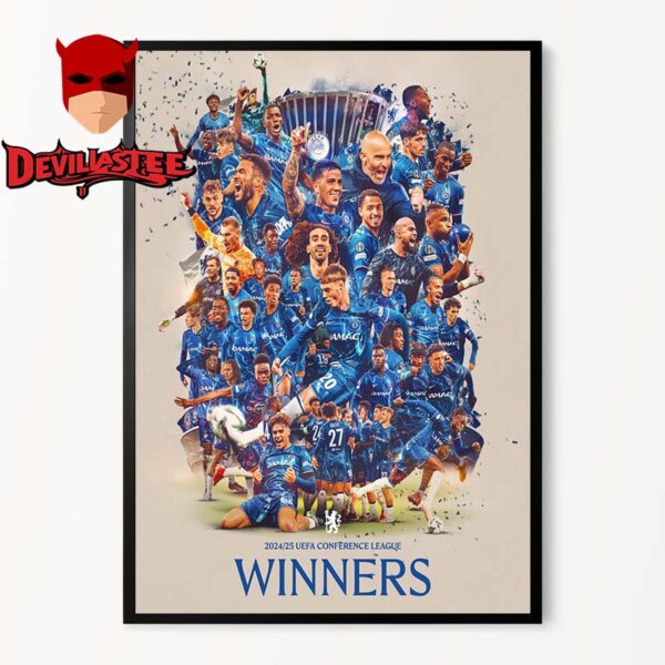 Chelsea UECL Conference League Winners Champions 2025 Home Decor Poster Canvas