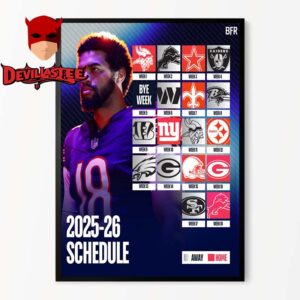 Chicago Bears 2025 NFL Schedule Home Decor Poster Canvas