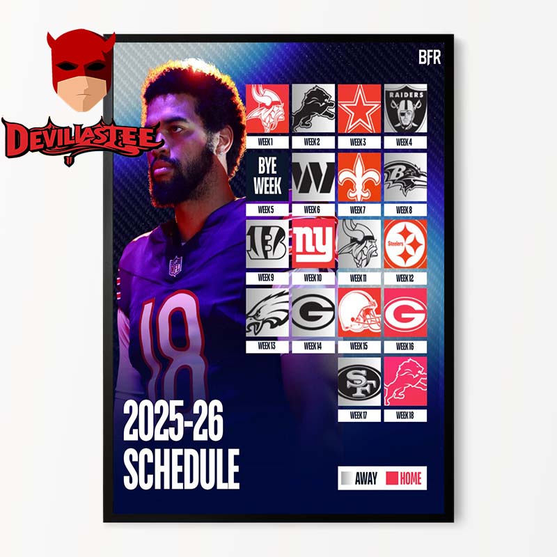 Chicago Bears 2025 NFL Schedule Home Decor Poster Canvas Chicago Bears 2025 NFL Schedule Home Decor Poster Canvas