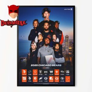 Chicago Bears NFL 2025 Schedule Home Decor Poster Canvas
