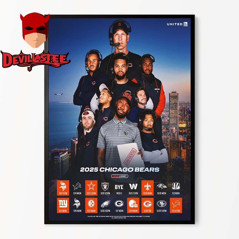 Chicago Bears NFL 2025 Schedule Home Decor Poster Canvas Chicago Bears NFL 2025 Schedule Home Decor Poster Canvas
