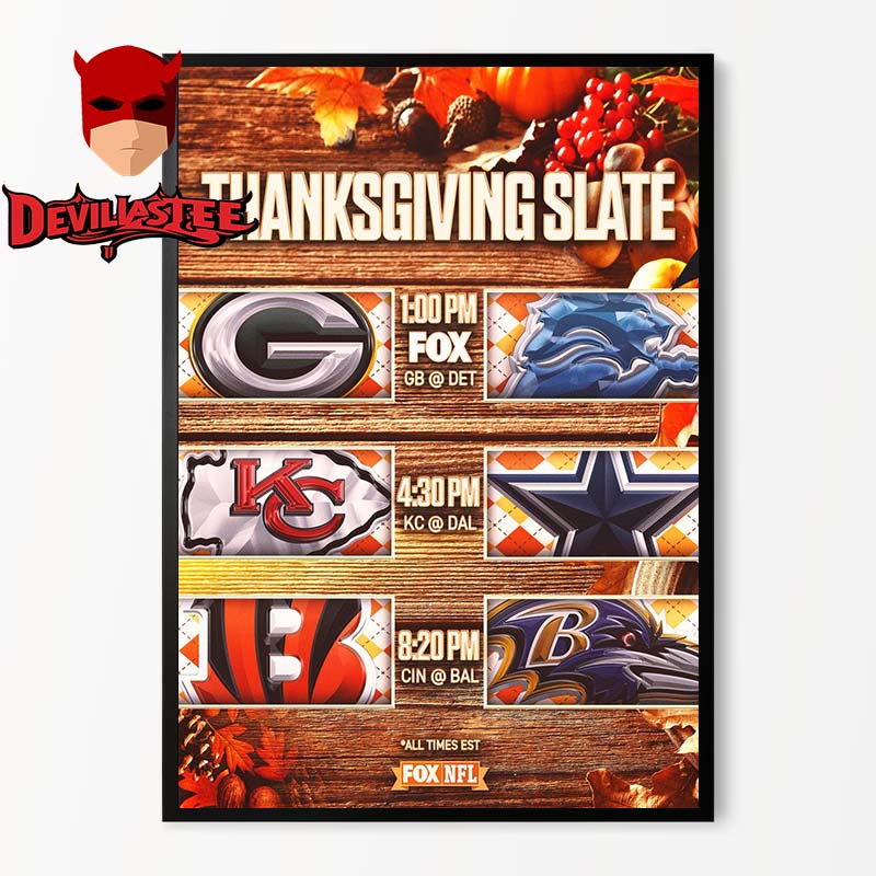 Cincinnati Bengals NFL 2025 Schedule Thanksgiving Slate Home Decor Poster Canvas Cincinnati Bengals NFL 2025 Schedule Thanksgiving Slate Home Decor Poster Canvas