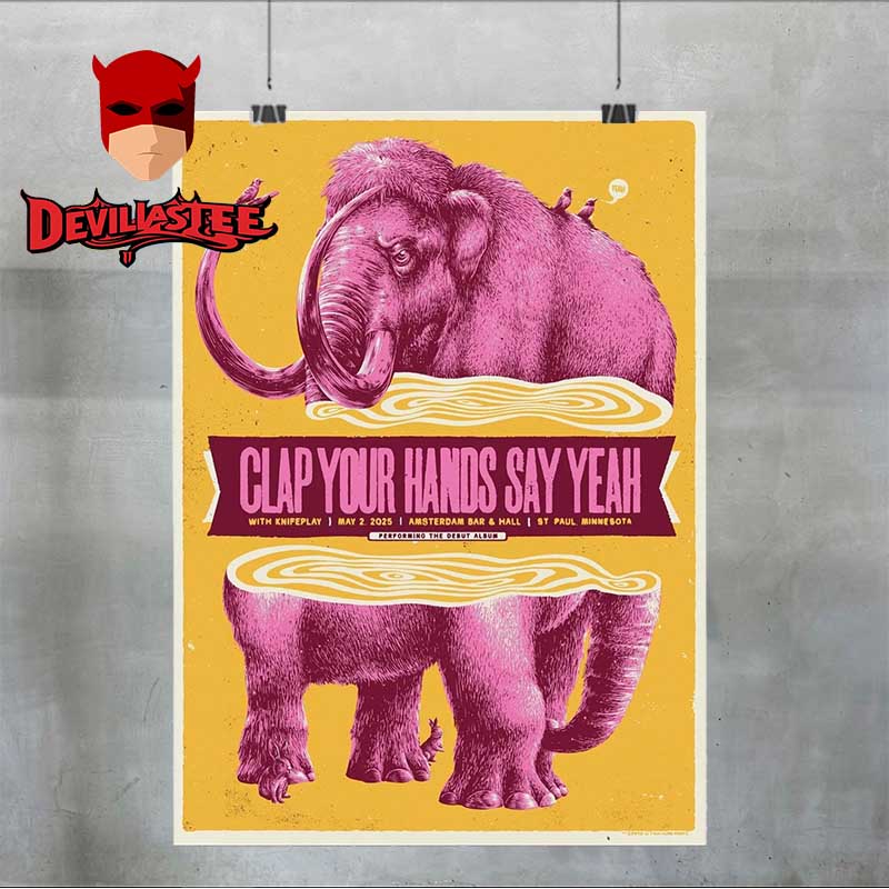 Clap Your Hands Say Yeah St Paul MN 2025 Amsterdam Bar And Hall On May 2nd Home Decor Poster Canvas Clap Your Hands Say Yeah St Paul MN 2025 Amsterdam Bar And Hall On May 2nd Home Decor Poster Canvas