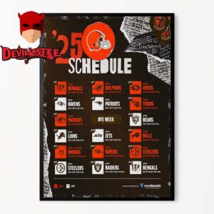 Cleveland Browns NFL 2025 Schedule Home Decor Poster Canvas