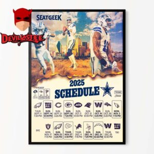 Dallas Cowboys NFL 2025 Schedule Home Decor Poster Canvas