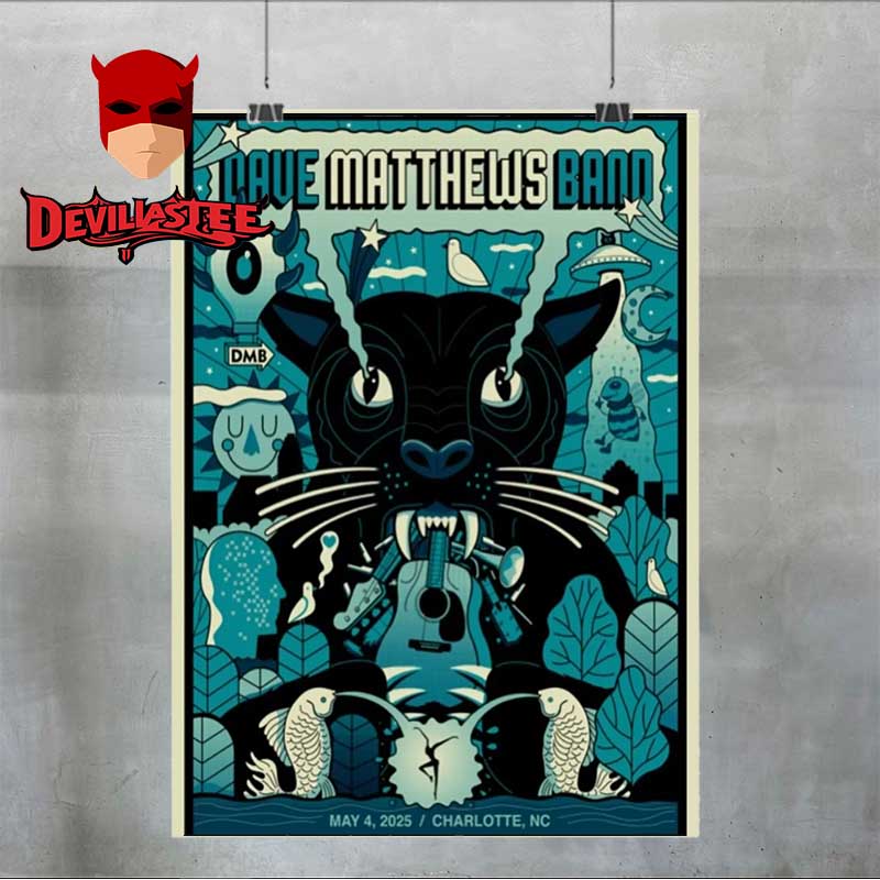 Dave Matthews Band Charlotte NC 2025 On May 4th Home Decor Poster Canvas Dave Matthews Band Charlotte NC 2025 On May 4th Home Decor Poster Canvas