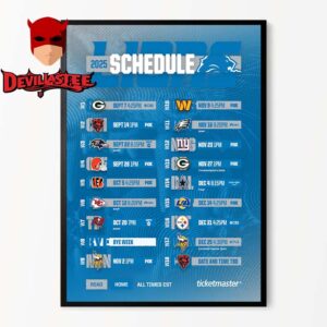 Detroit Lions NFL 2025 Schedule Home Decor Poster Canvas