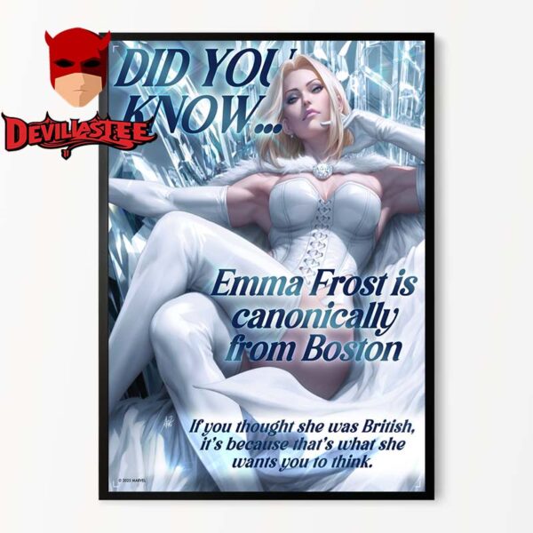 Emma Frost Is Cannoncally From Boston Marvel Home Decor Poster Canvas