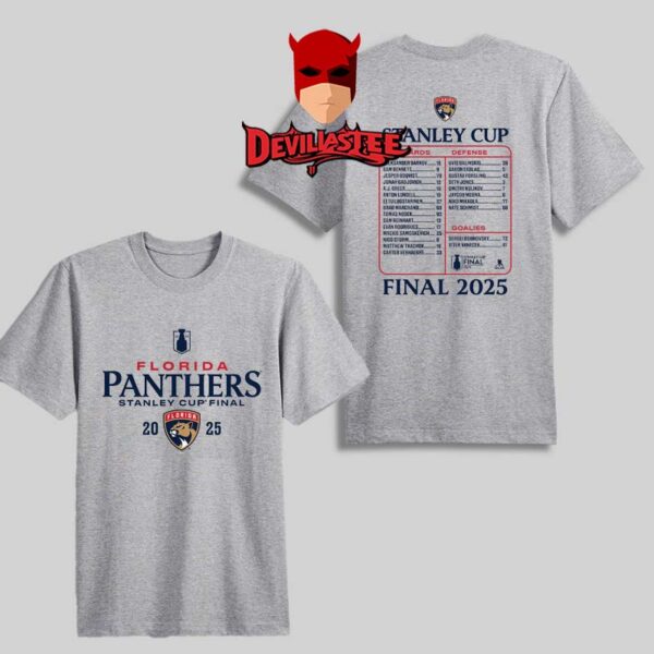 Florida Panthers 2025 Stanley Cup Final Roster Two Sided T-Shirt