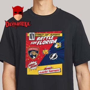 Florida Panthers vs Tampa Bay Lightning 2025 Stanley Cup Playoffs Rivalry Comic Pop Unisex T-Shirt