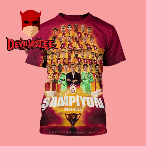 Galatasaray SK 2024 2025 Ziraat Turkiye Kupası Sampiyonu All Over Print T-Shirt Galatasaray SK 2024 2025 Ziraat Turkiye Kupası Sampiyonu All Over Print T-Shirt
