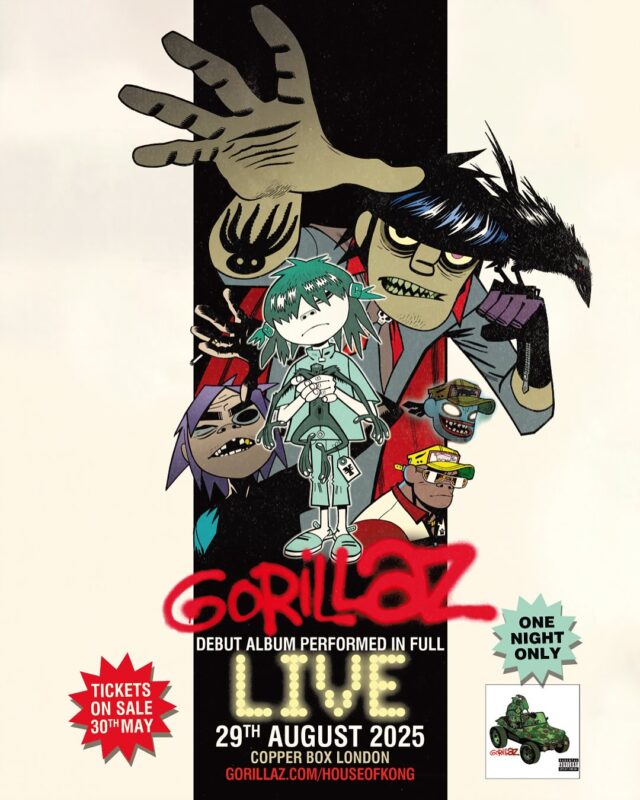 Gorillaz Copper Box Arena London 2025 Debut Album On August 29th To September 2nd
