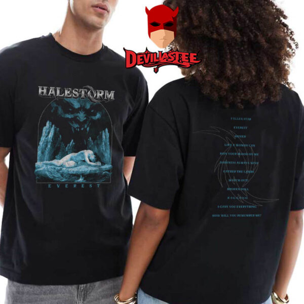 Halestorm Everest Tracklist Two Sided T-Shirt