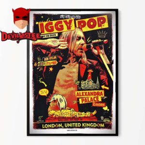 Iggy Pop London 2025 Alexandra Palace On May 28th United Kingdom Home Decor Poster Canvas