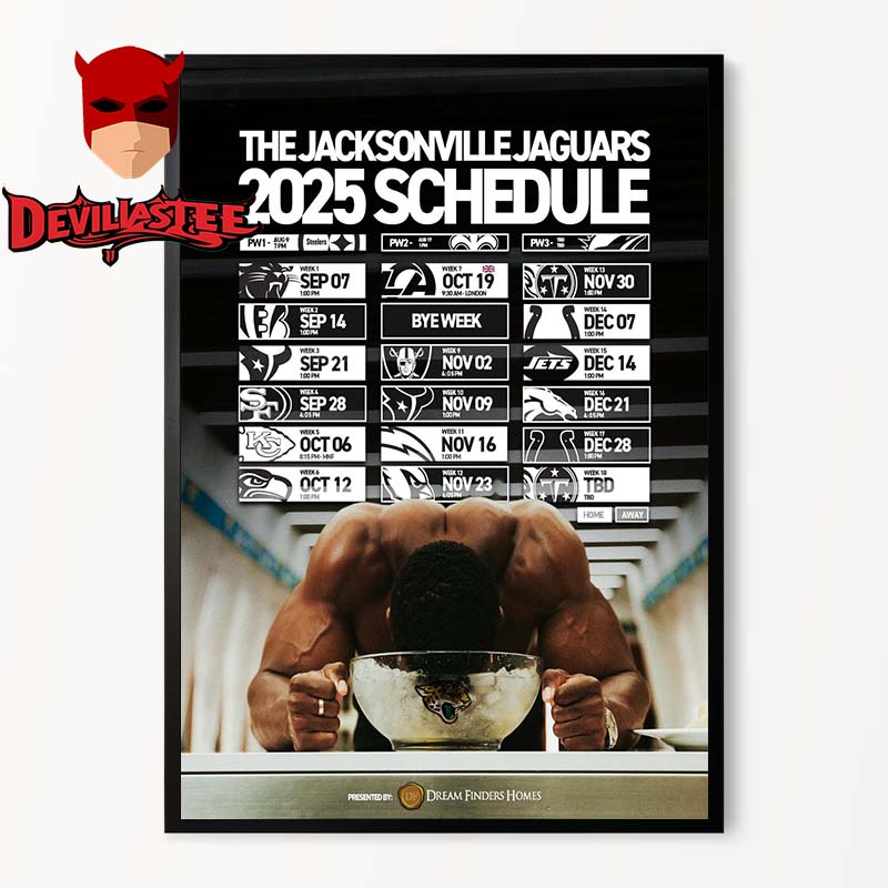 Jacksonville Jaguars NFL 2025 Schedule Home Decor Poster Canvas Jacksonville Jaguars NFL 2025 Schedule Home Decor Poster Canvas
